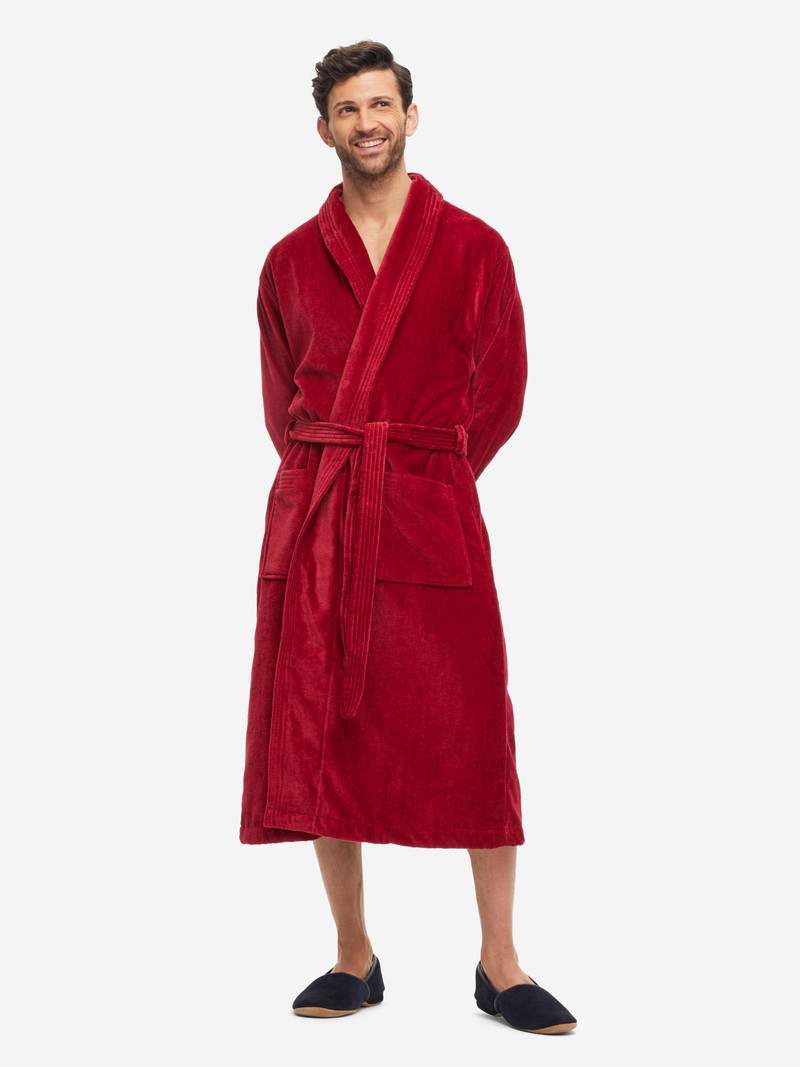 Men's Bathrobe Triton 10 Terry Cotton Wine 1