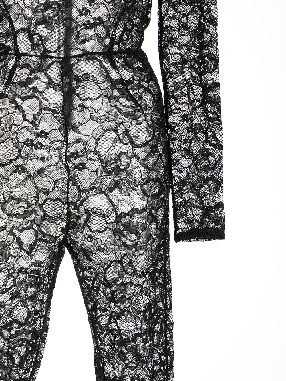 lace long-sleeve catsuit - 3