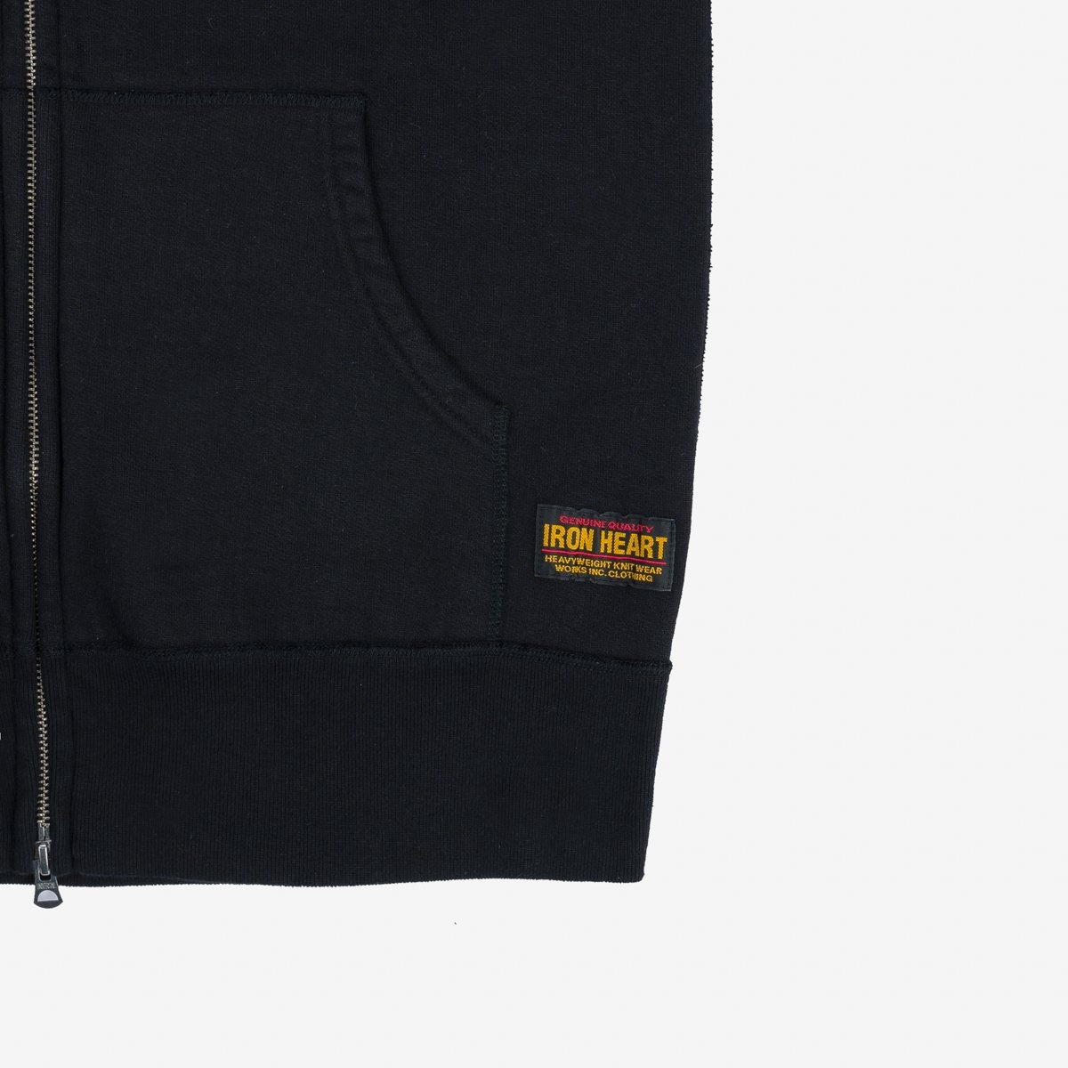 IHSW-72-BLK 14oz Ultra Heavyweight Loopwheel Printed Hooded Sweat – Black - 14