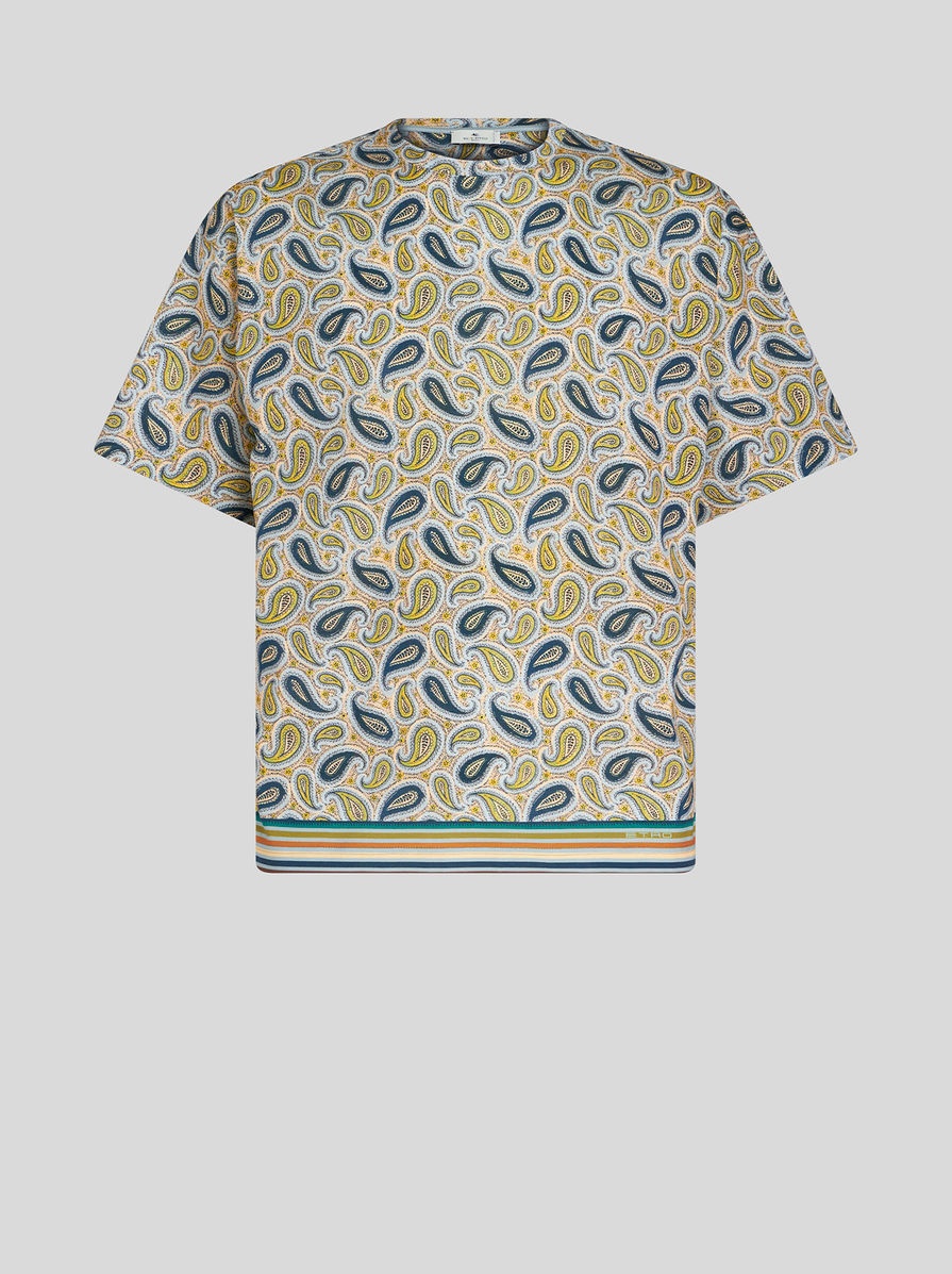 T-SHIRT WITH MICRO PAISLEY - 1
