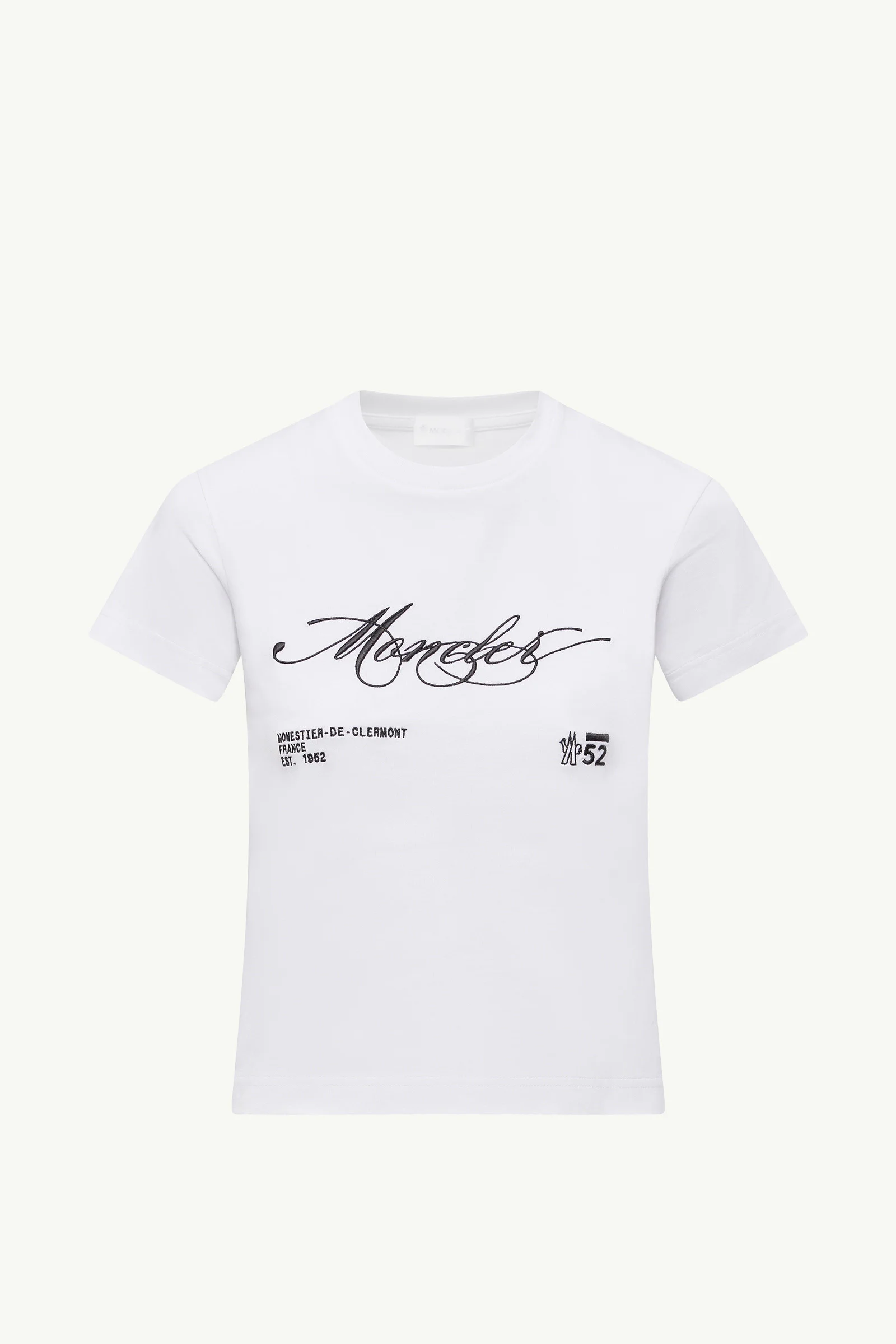 Embroidered Cursive Logo Cotton T-Shirt - 1