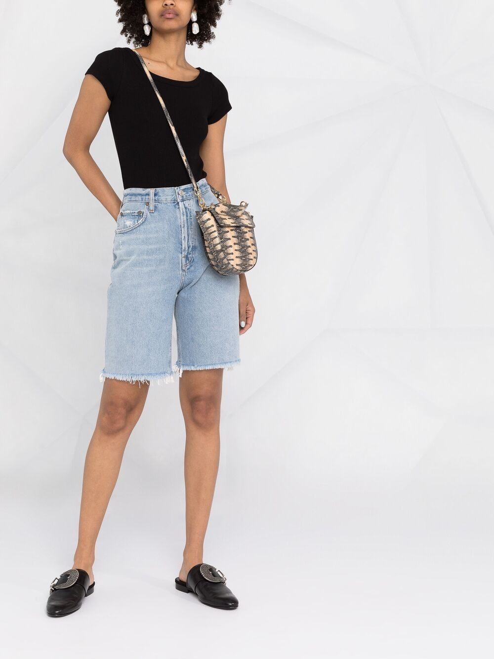 high-rise knee-length jeans - 2