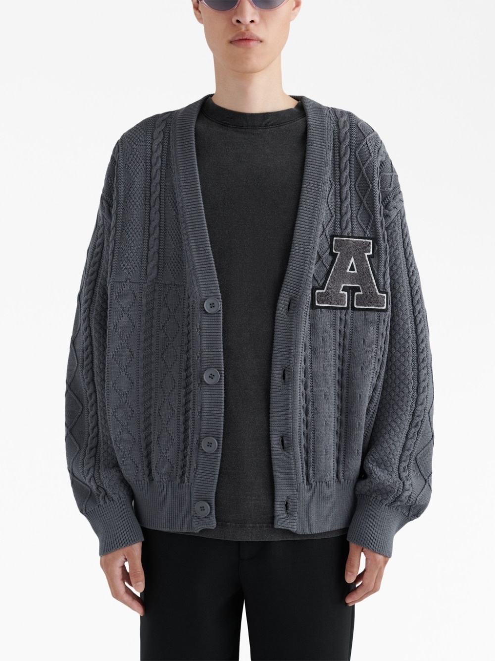 Alpha logo-appliqué cardigan - 2