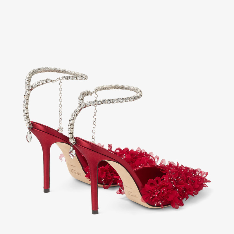 JIMMY CHOO Saeda 100
Ruby Red Mesh Pumps with Petal Embroidery outlook