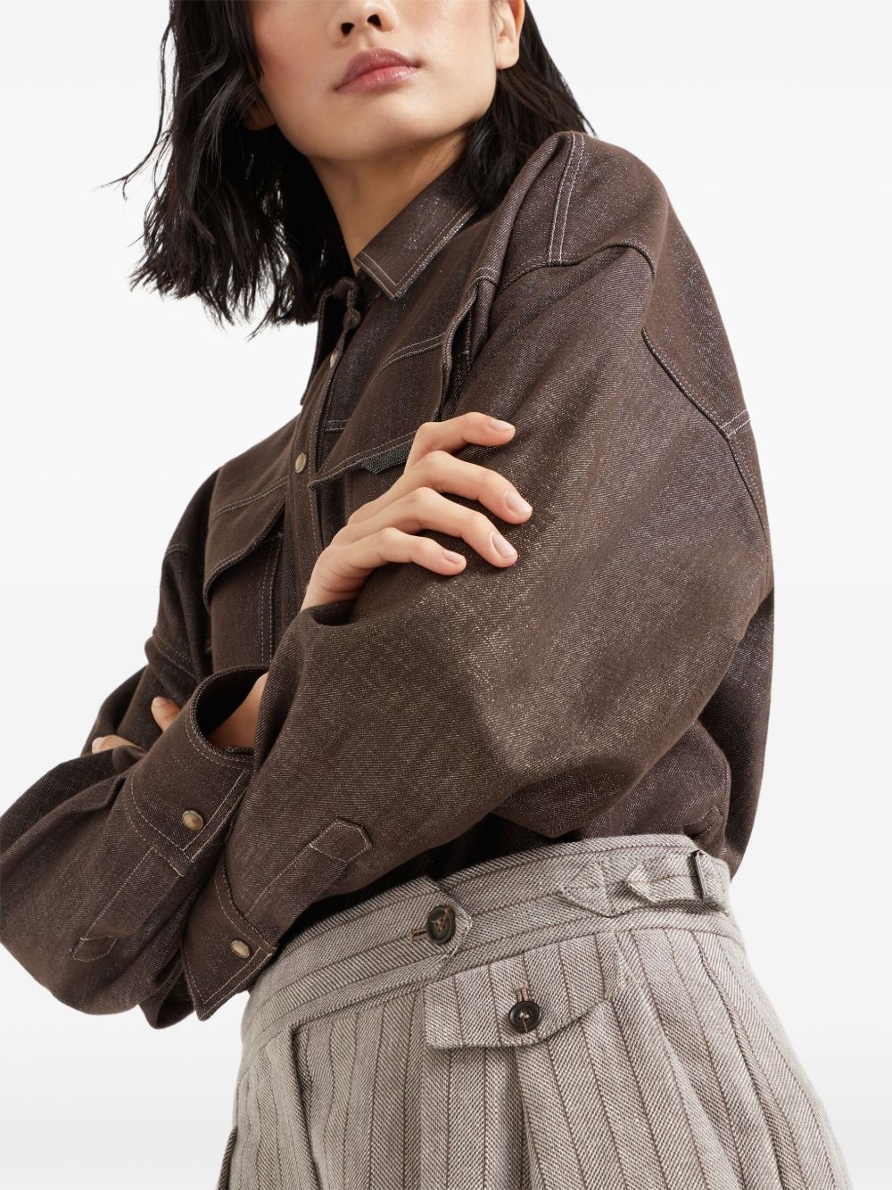 pleat-detailing shorts - 5