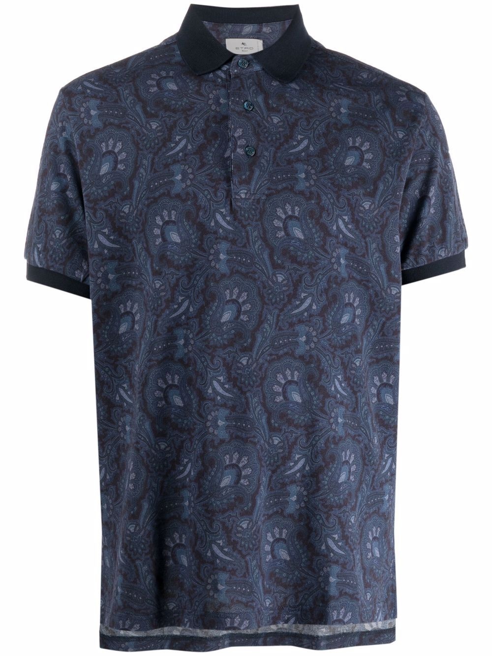 paisley print polo shirt - 1