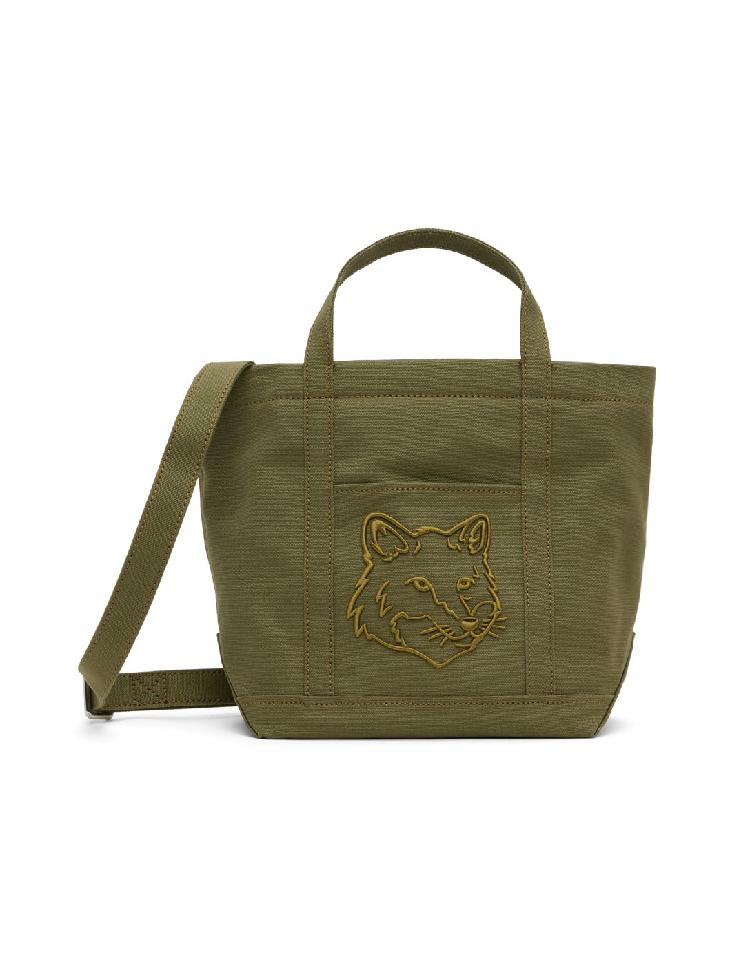 Khaki Fox Head Small Tote - 1