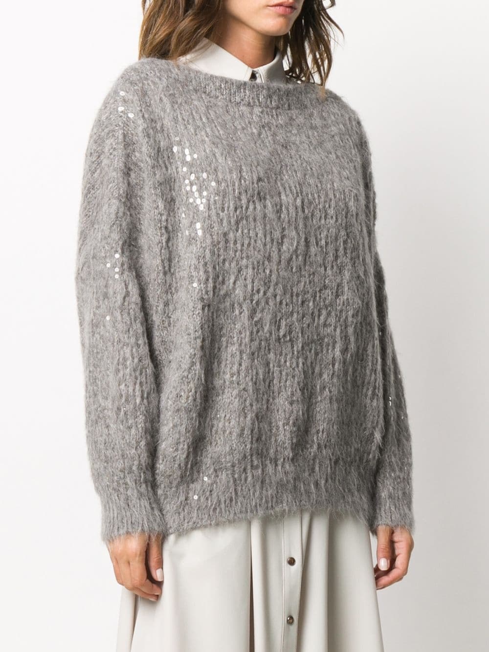 sequin-embellished loose-fit jumper - 3