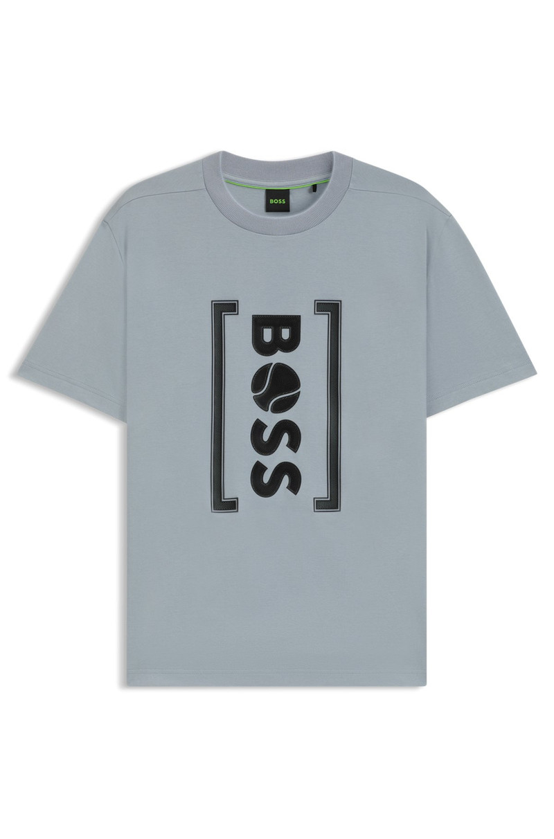 RELAXED-FIT T-SHIRT WITH TENNIS-INSPIRED MESH-PRINT LOGO - 1