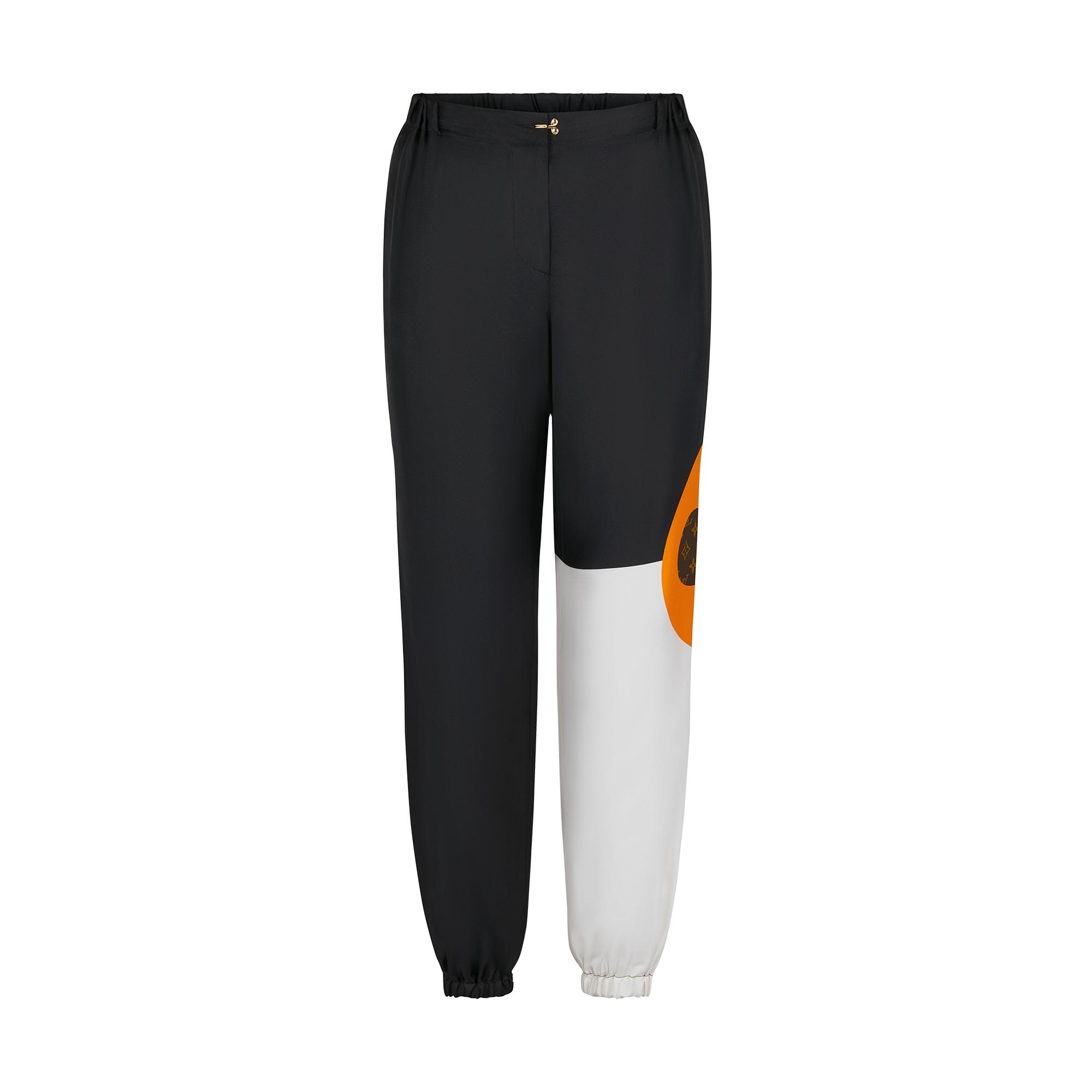 Game On Asymmetric Monogram Flower Silk Twill Jogging Pants - 1