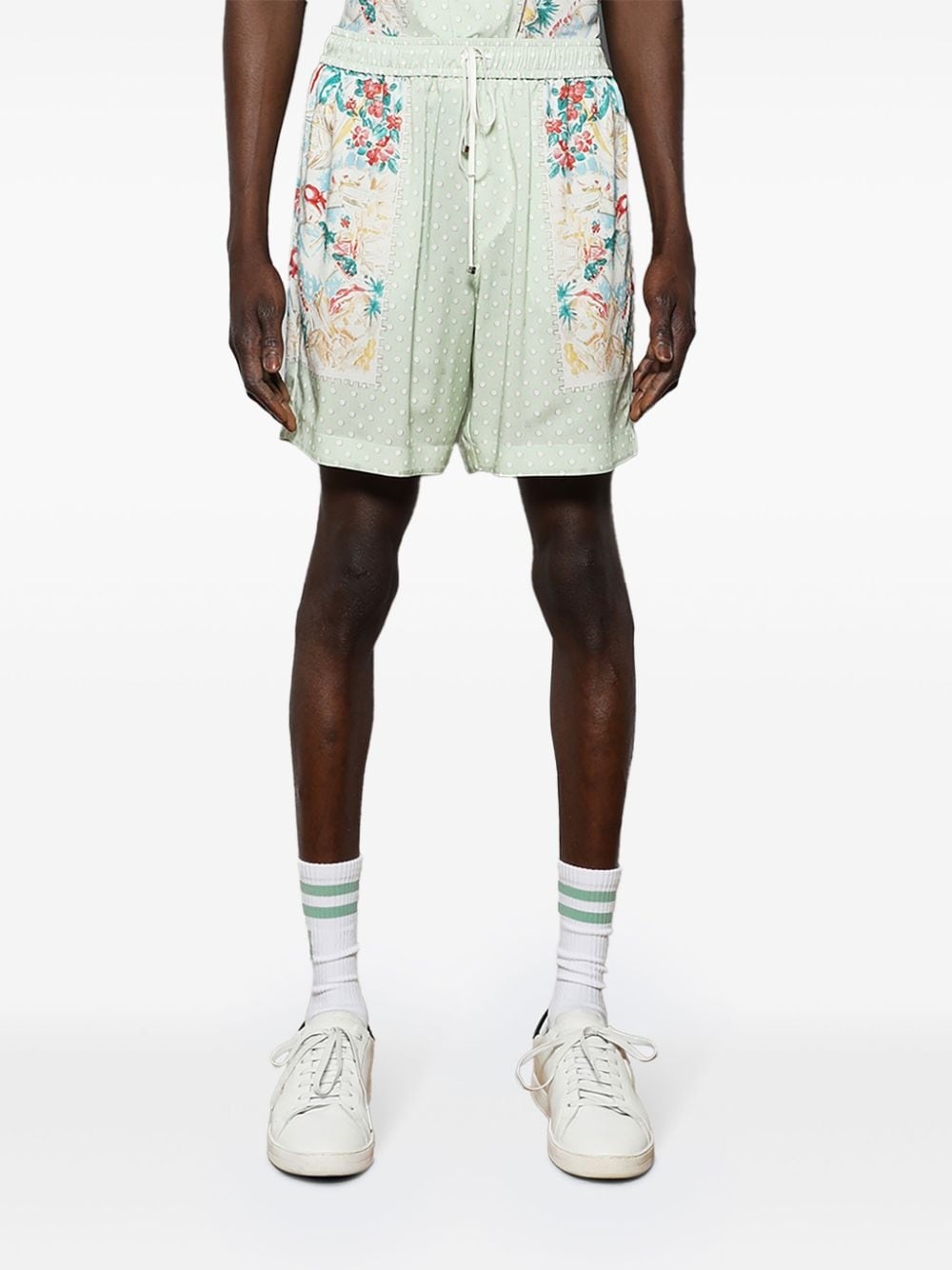 Hawaiian polka-dot track shorts - 3