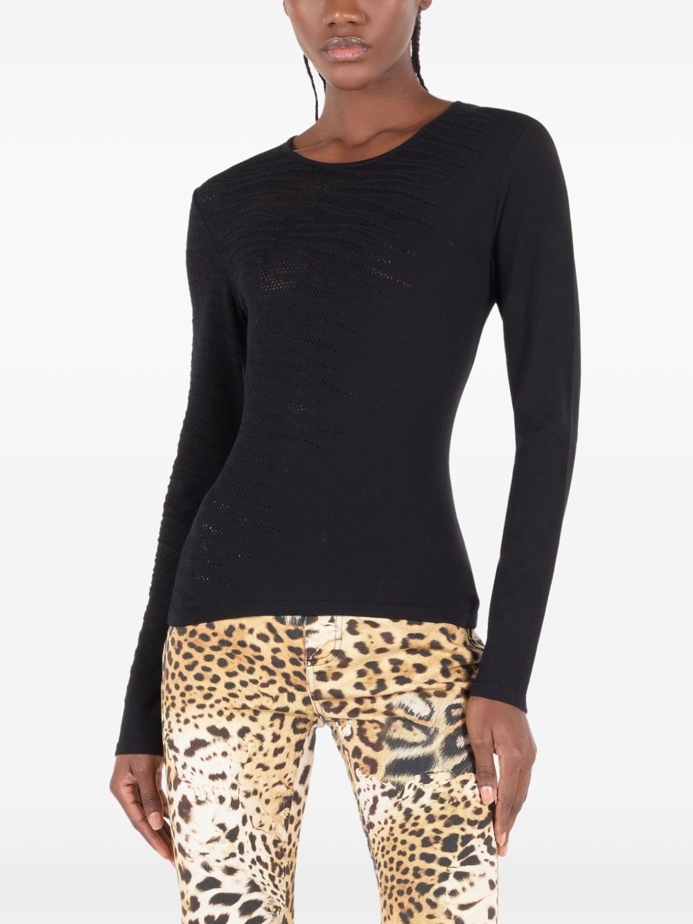 perforated long-sleeve top - 3