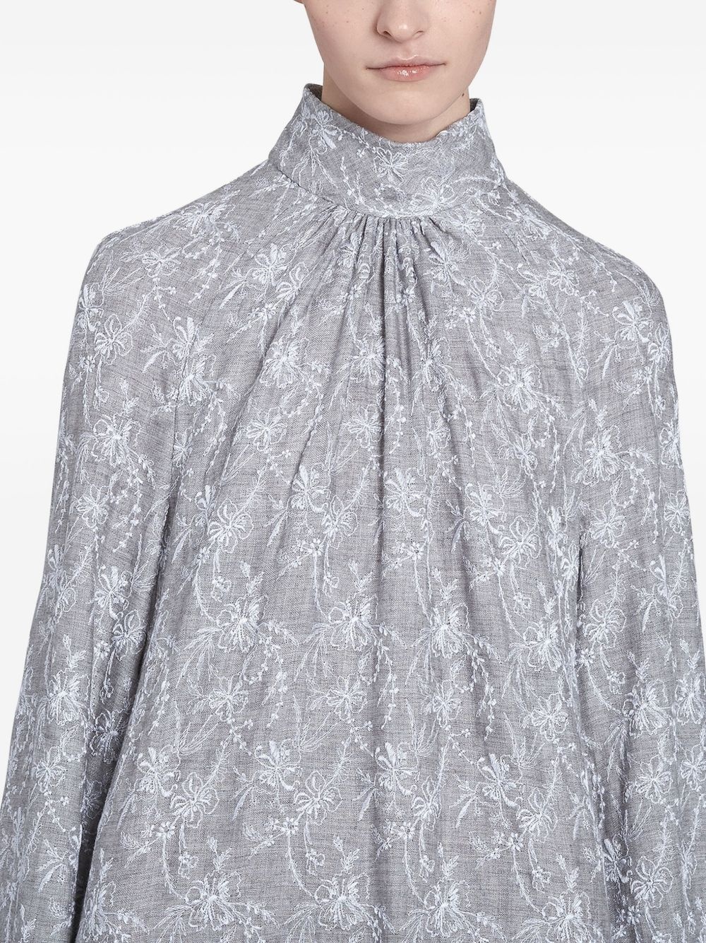 embroidered high-neck dress - 5