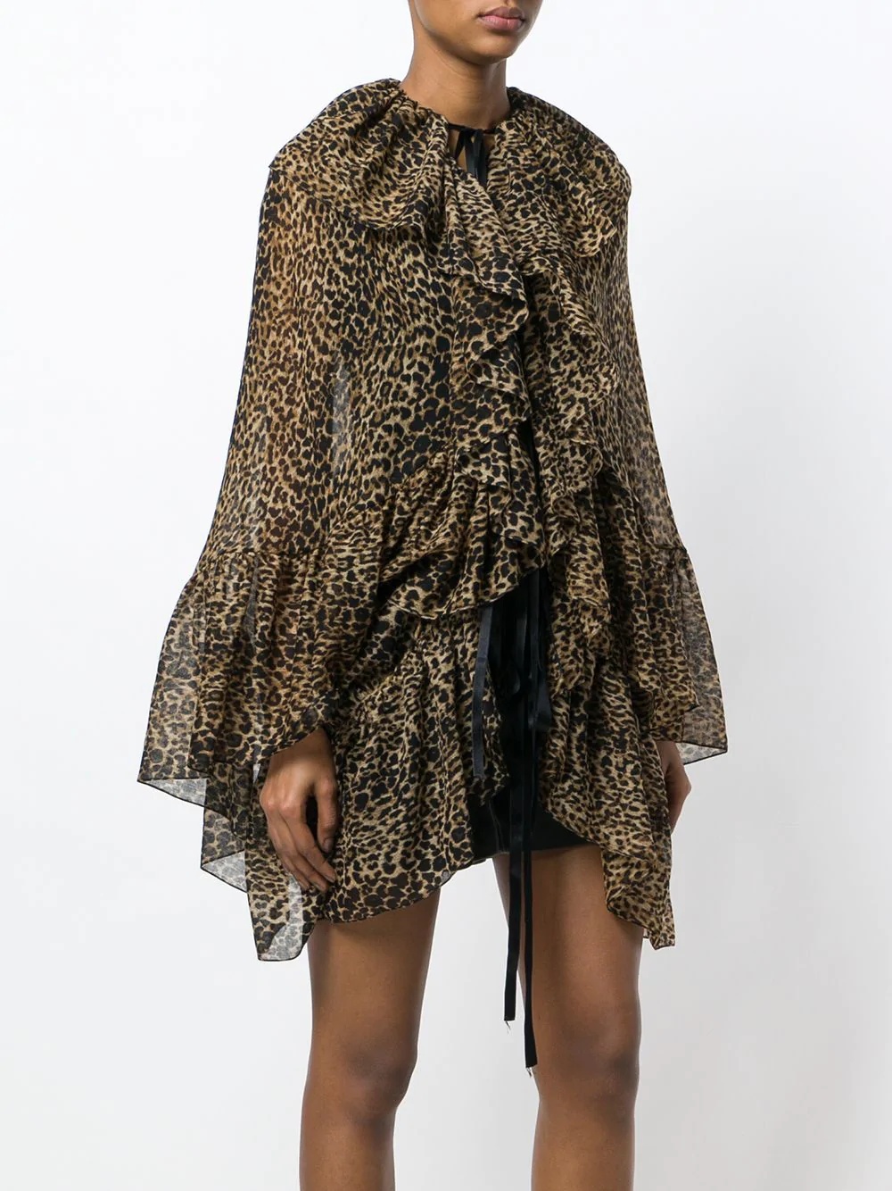 leopard-print asymmetric blouse - 3