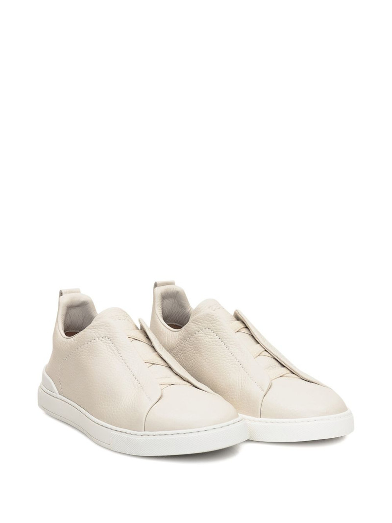 ZEGNA Triple Stitch leather slip-ons outlook