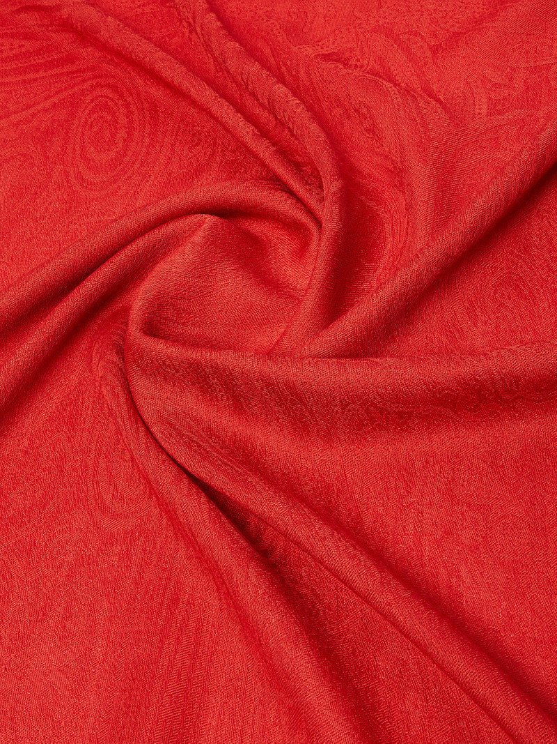 PALMETI Jacquard wool and silk yarn stole - RED 3