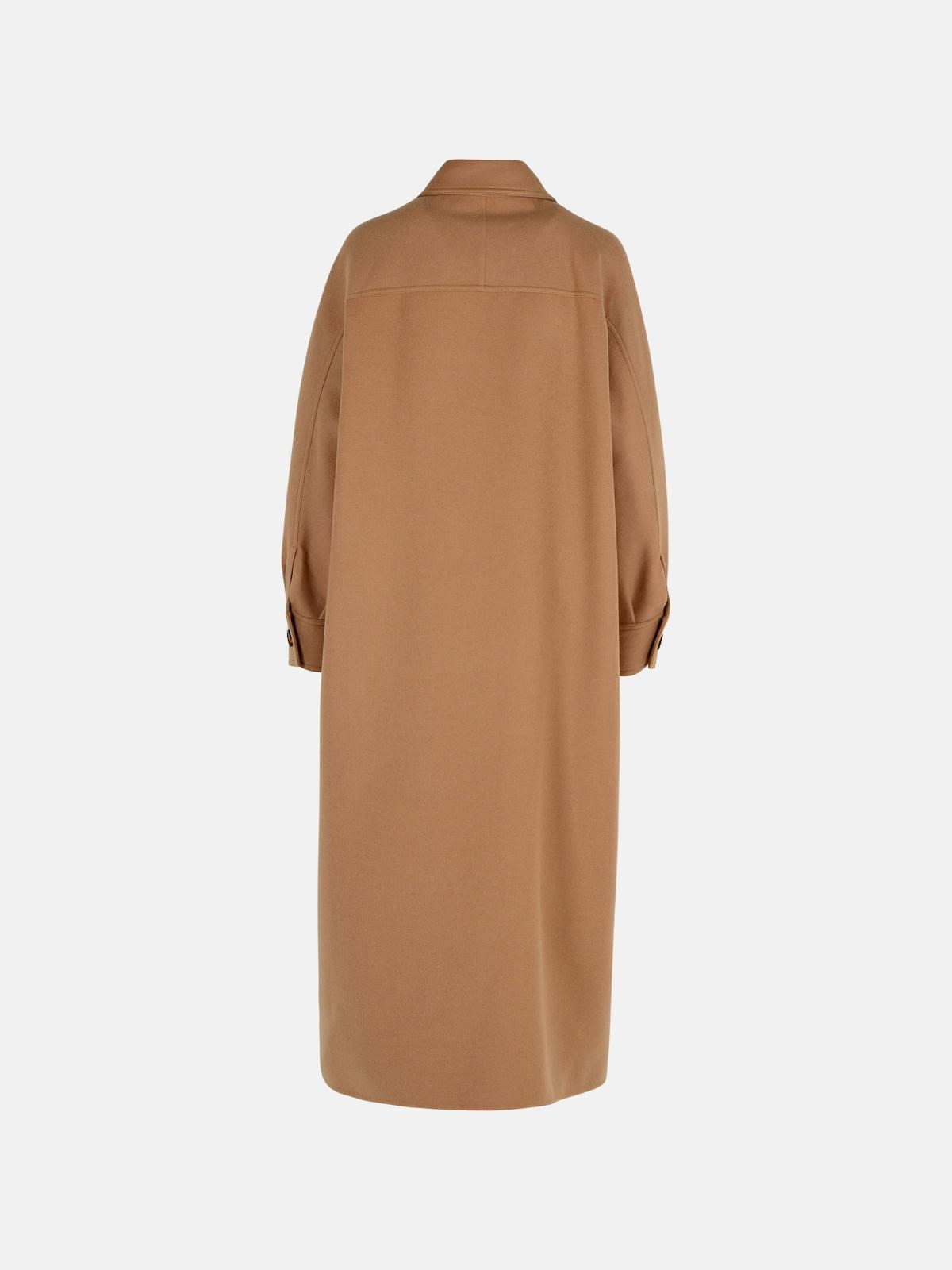 'ALDO' BROWN VIRGIN WOOL COAT - 3