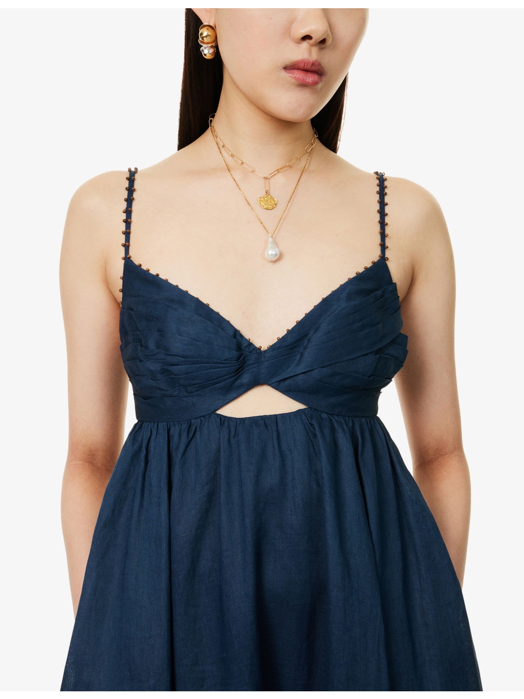 Ascension Twist-Front Linen Midi Dress - 5
