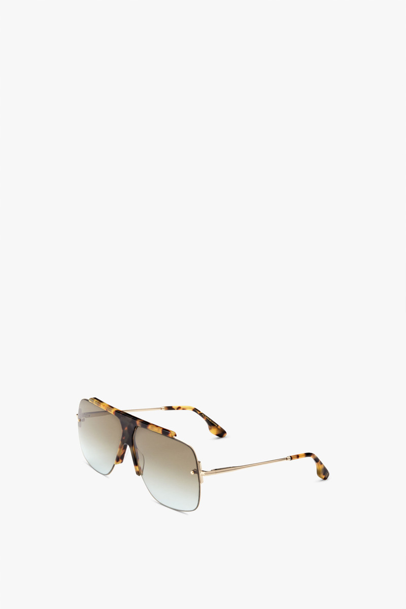 Combination Rimless Square Sunglasses In Havana 3