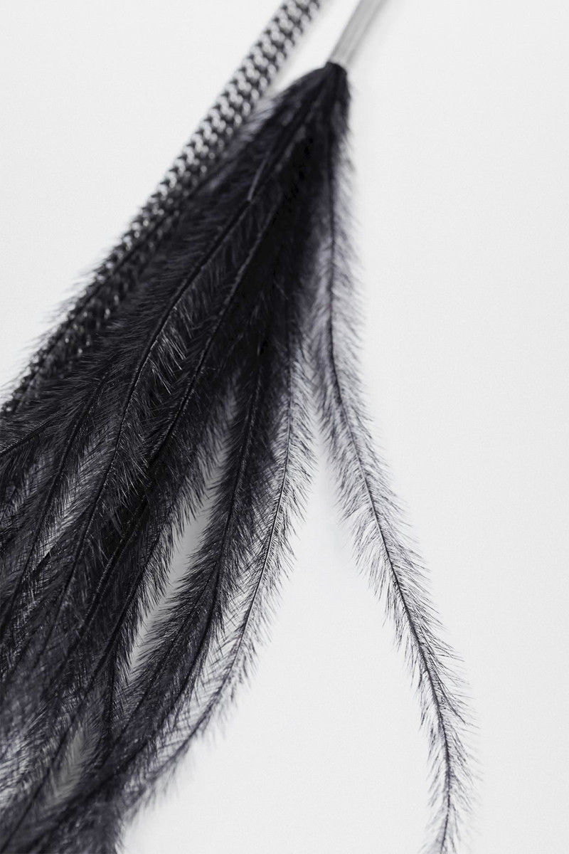 Afsar Beaded Necklace with Feathers 5