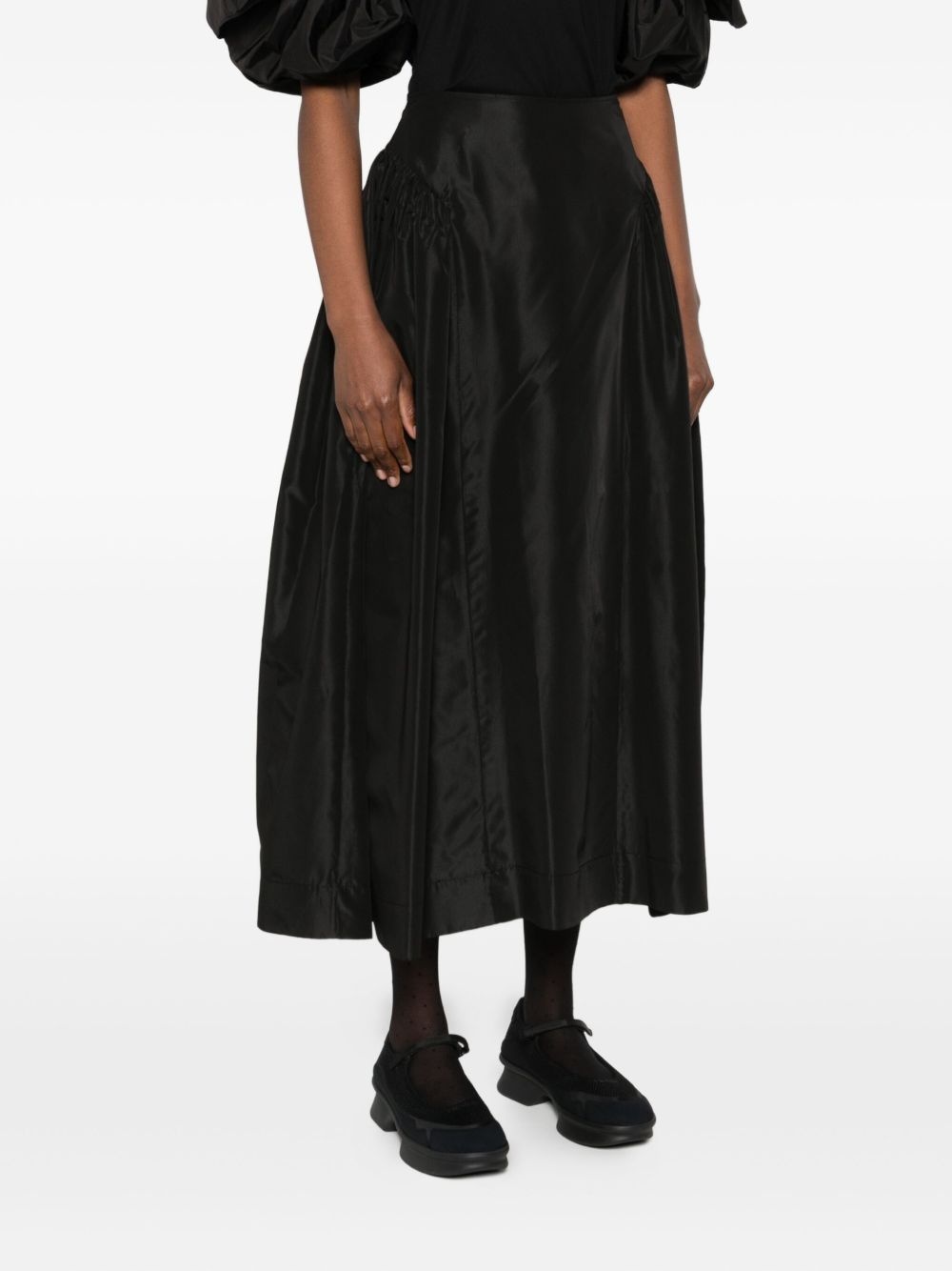 pleated-details midi skirt - 3
