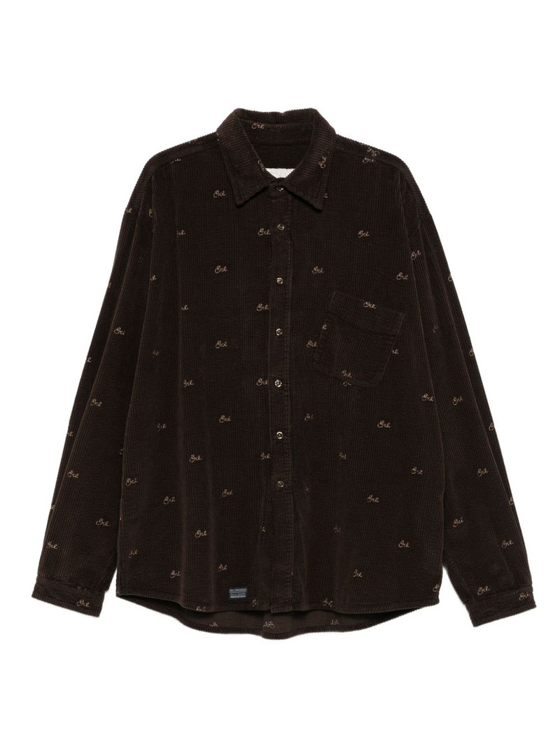 corduroy logo-embroidered shirt jacket 1