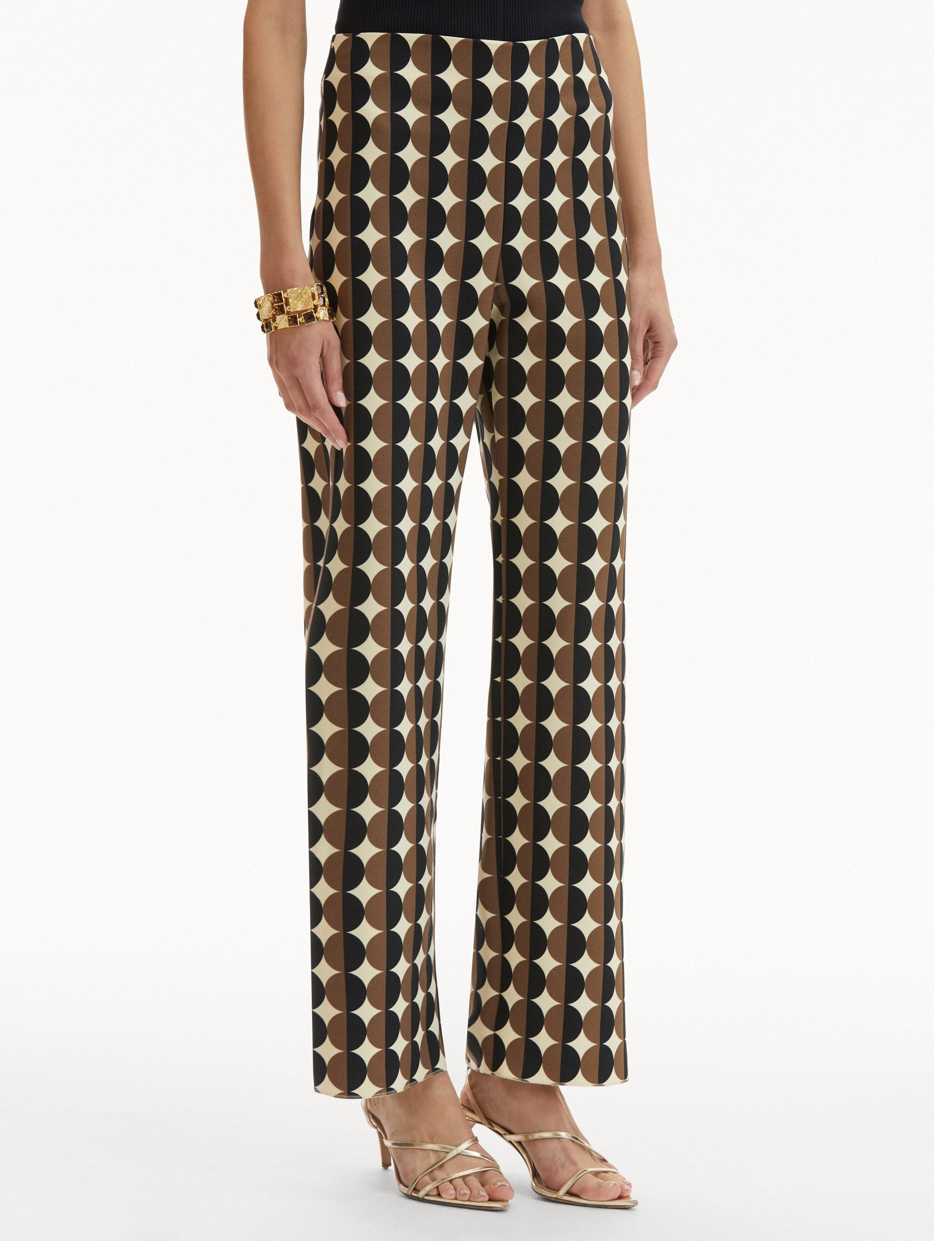 GEOMETRIC CIRCLE WOOL PANTS - 5