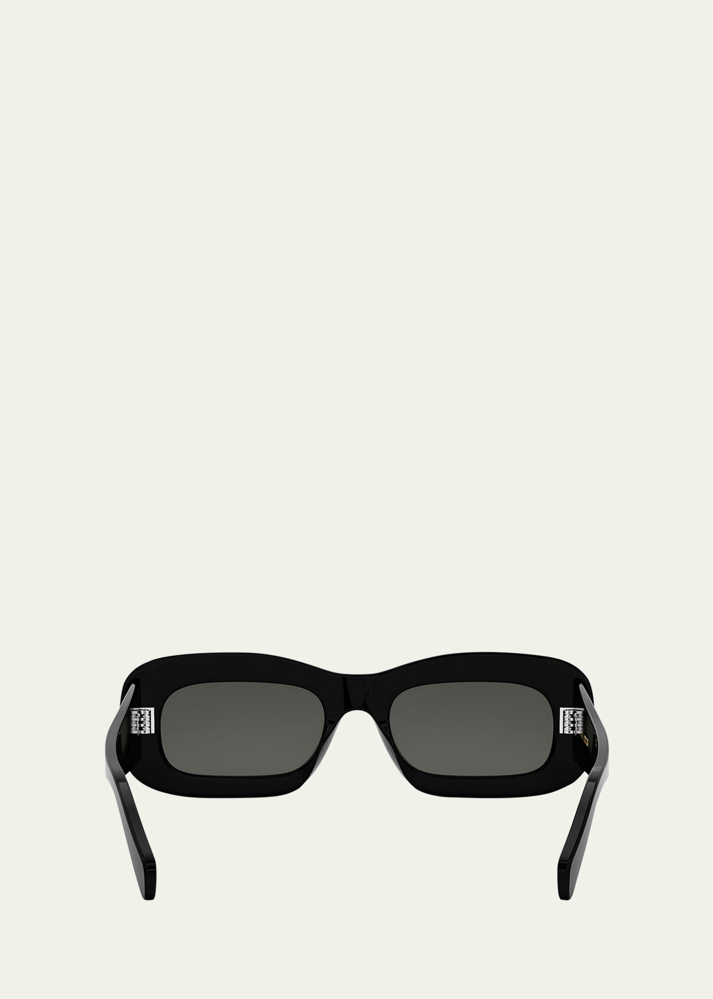 Bold 3 Dots Acetate Rectangle Sunglasses - 5