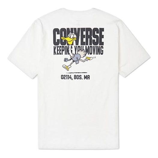 Converse Alphabet Cartoon Printing Sports Short Sleeve White 10021124-A02 - 2