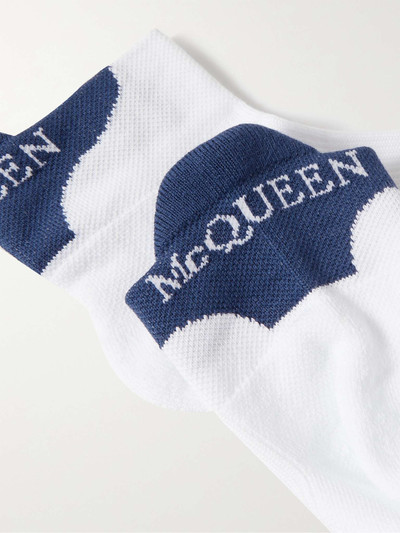 Alexander McQueen Logo-Intarsia Stretch Cotton-Blend No-Show Socks outlook