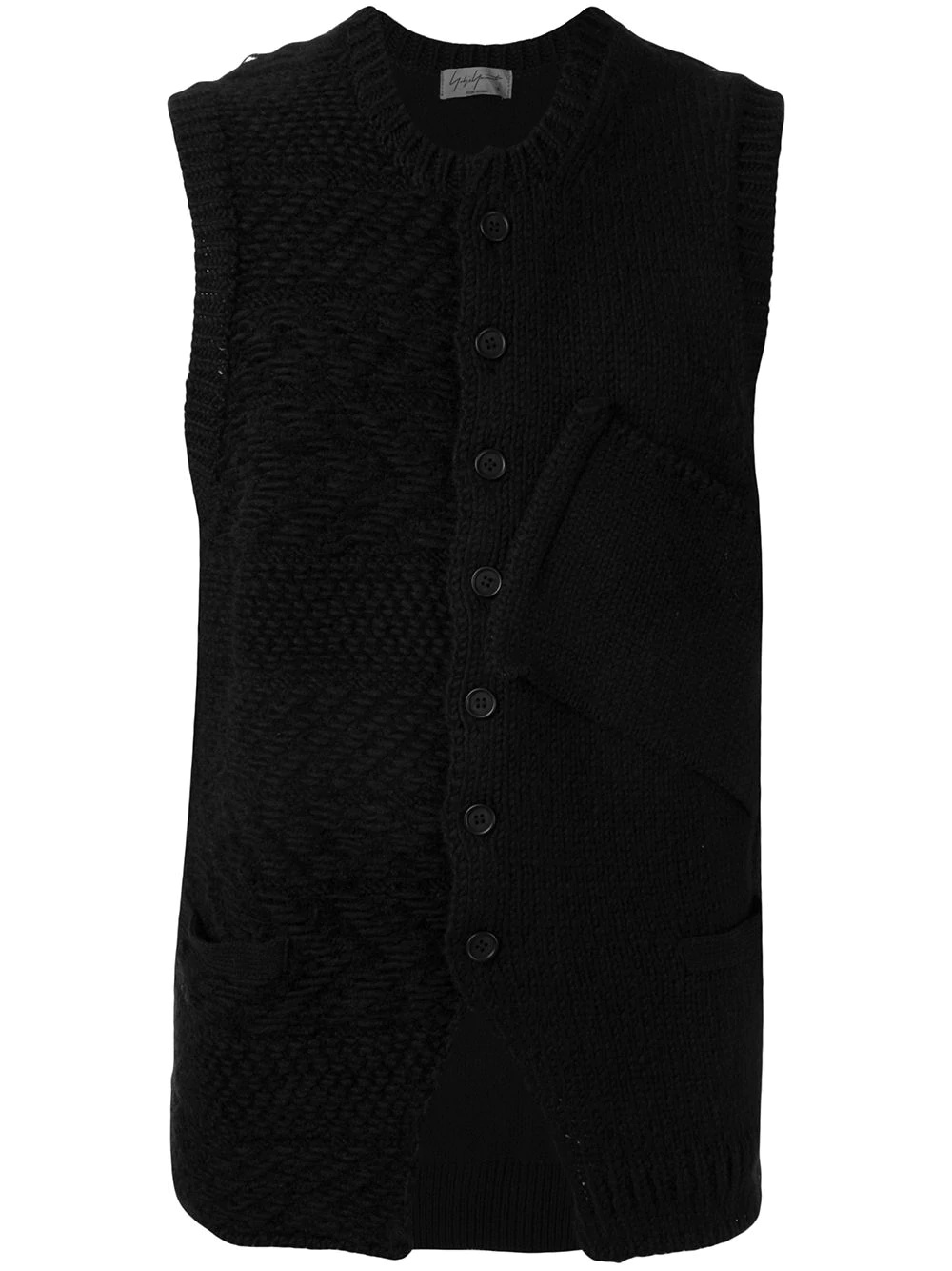 Patch knitted waistcoat - 1