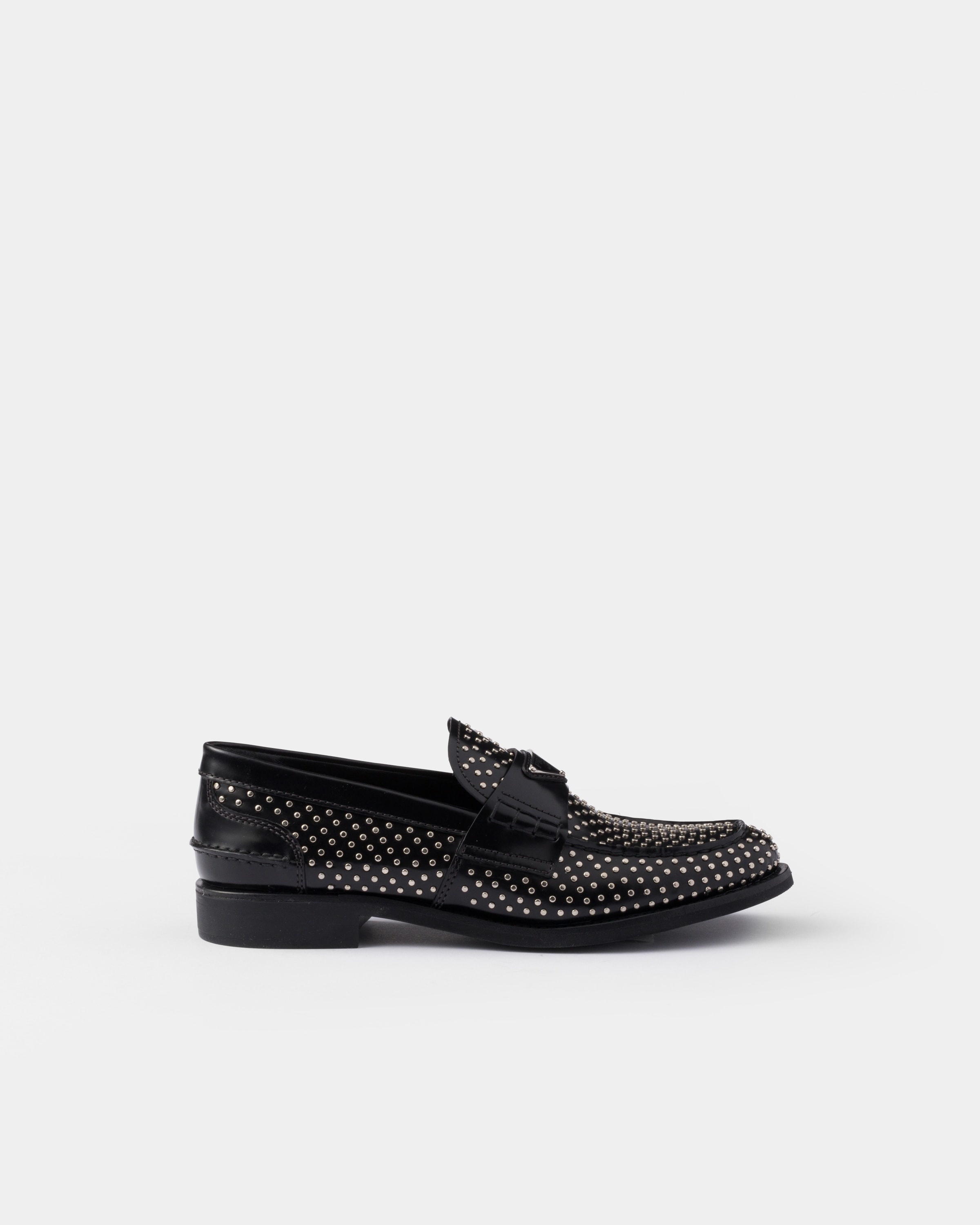 Studded brushed leather loafers - 2