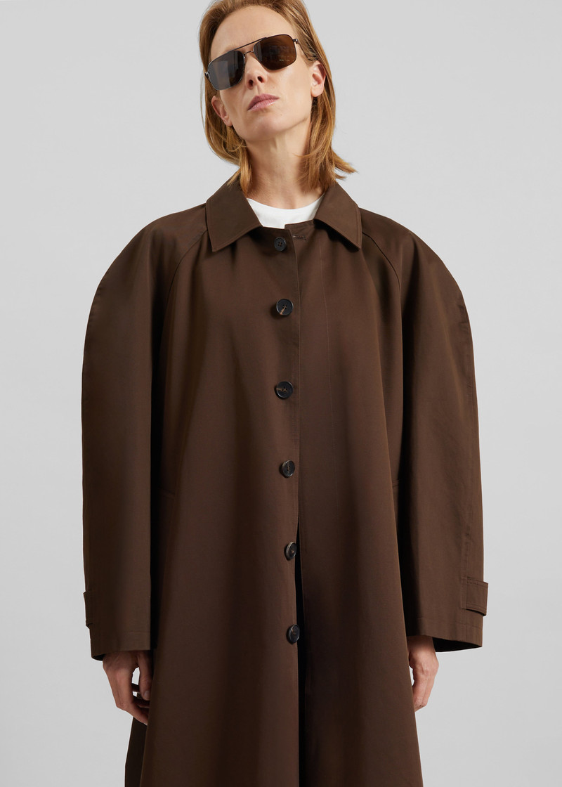 Malmedy Oversized Long Coat - Brown 5