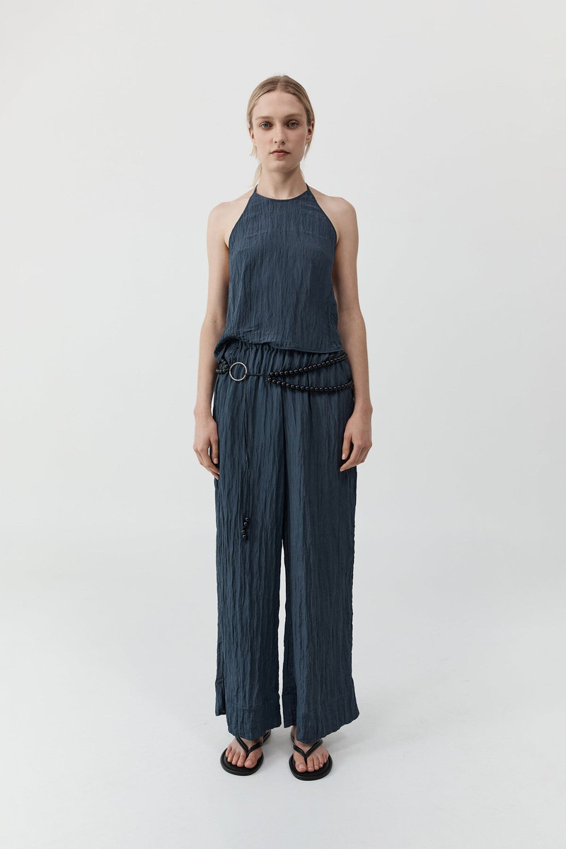 Crinkle Relaxed Pants - Ink 1