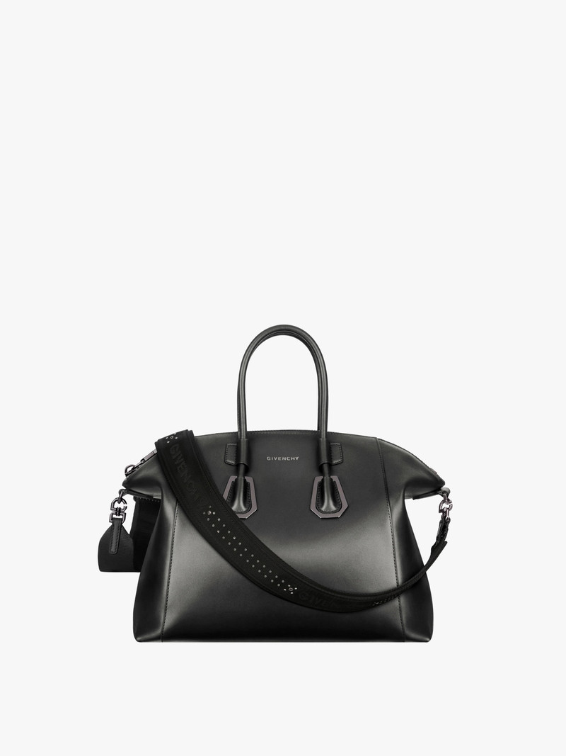 SMALL ANTIGONA SPORT BAG IN LEATHER WITH METALLIC DETAILS - 1