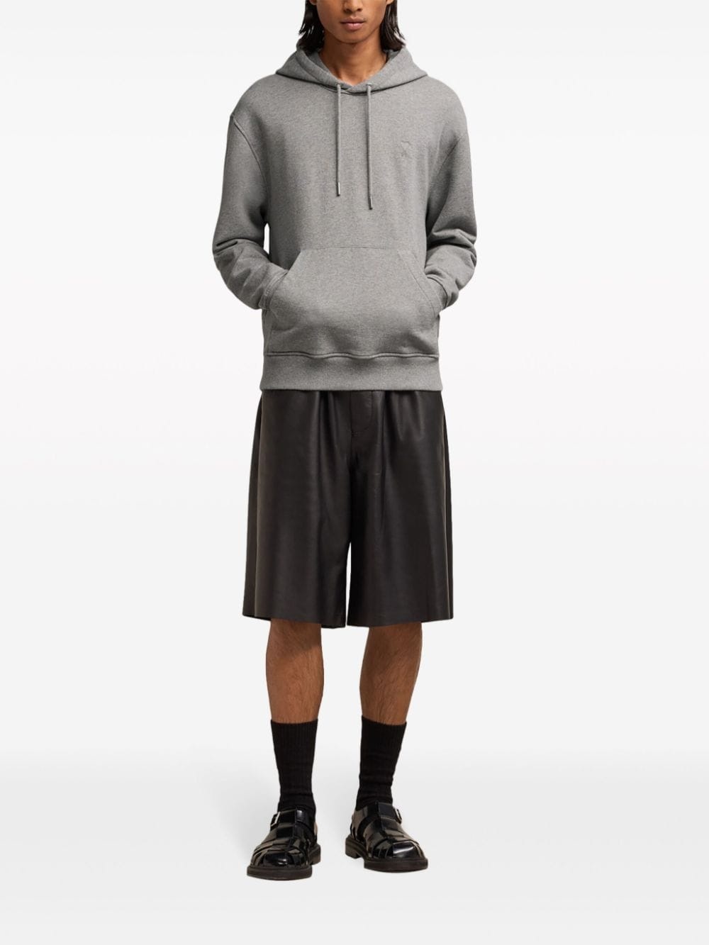 logo-embroidered organic-cotton hoodie - 3