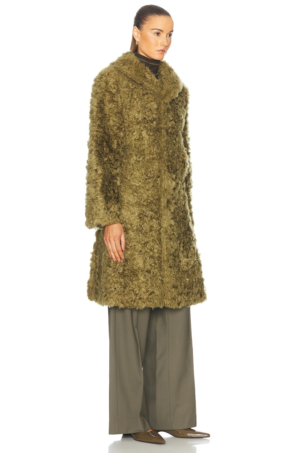 Button Front Long Coat - 3
