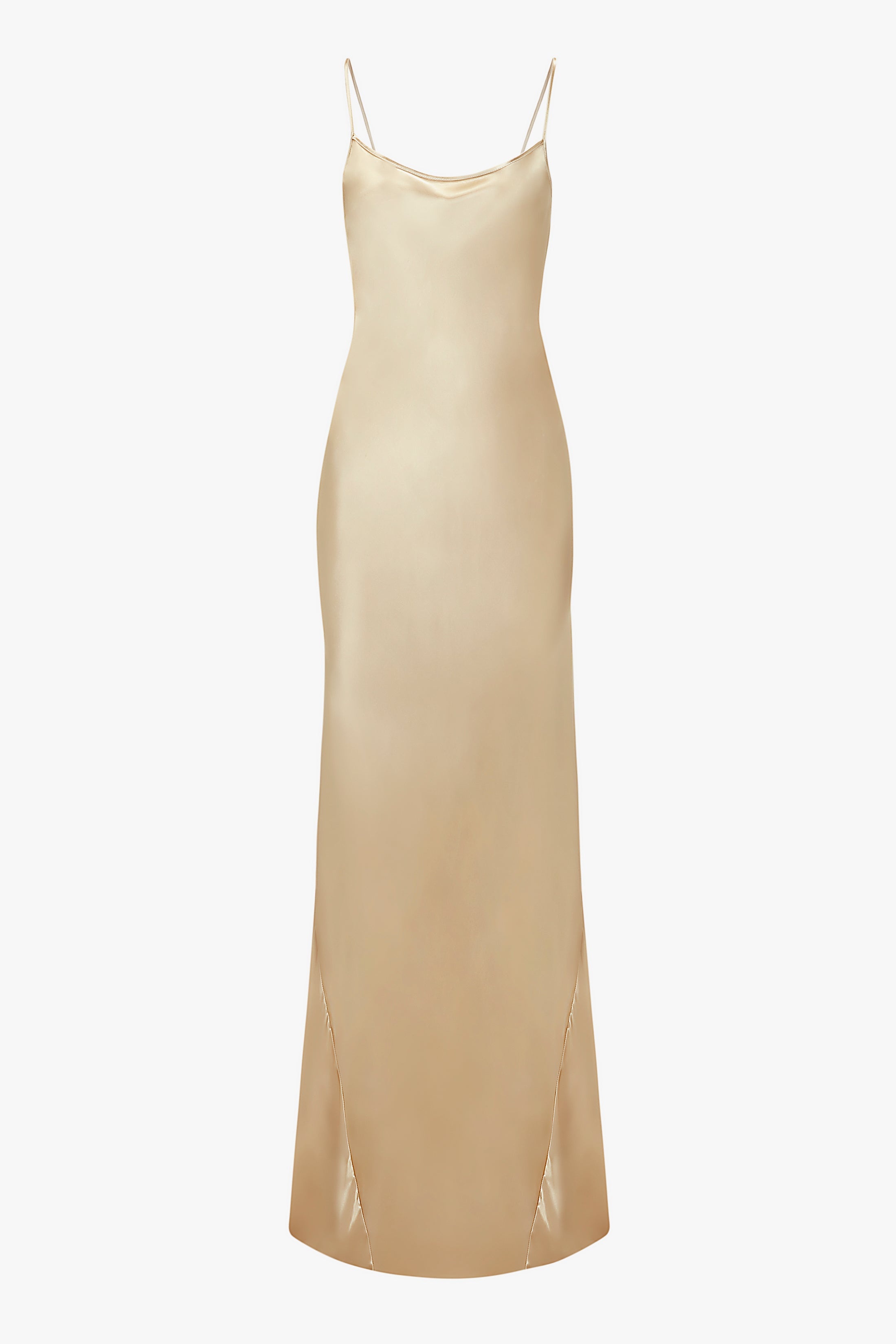 Exclusive Floor-Length Cami Dress In Gold - 1