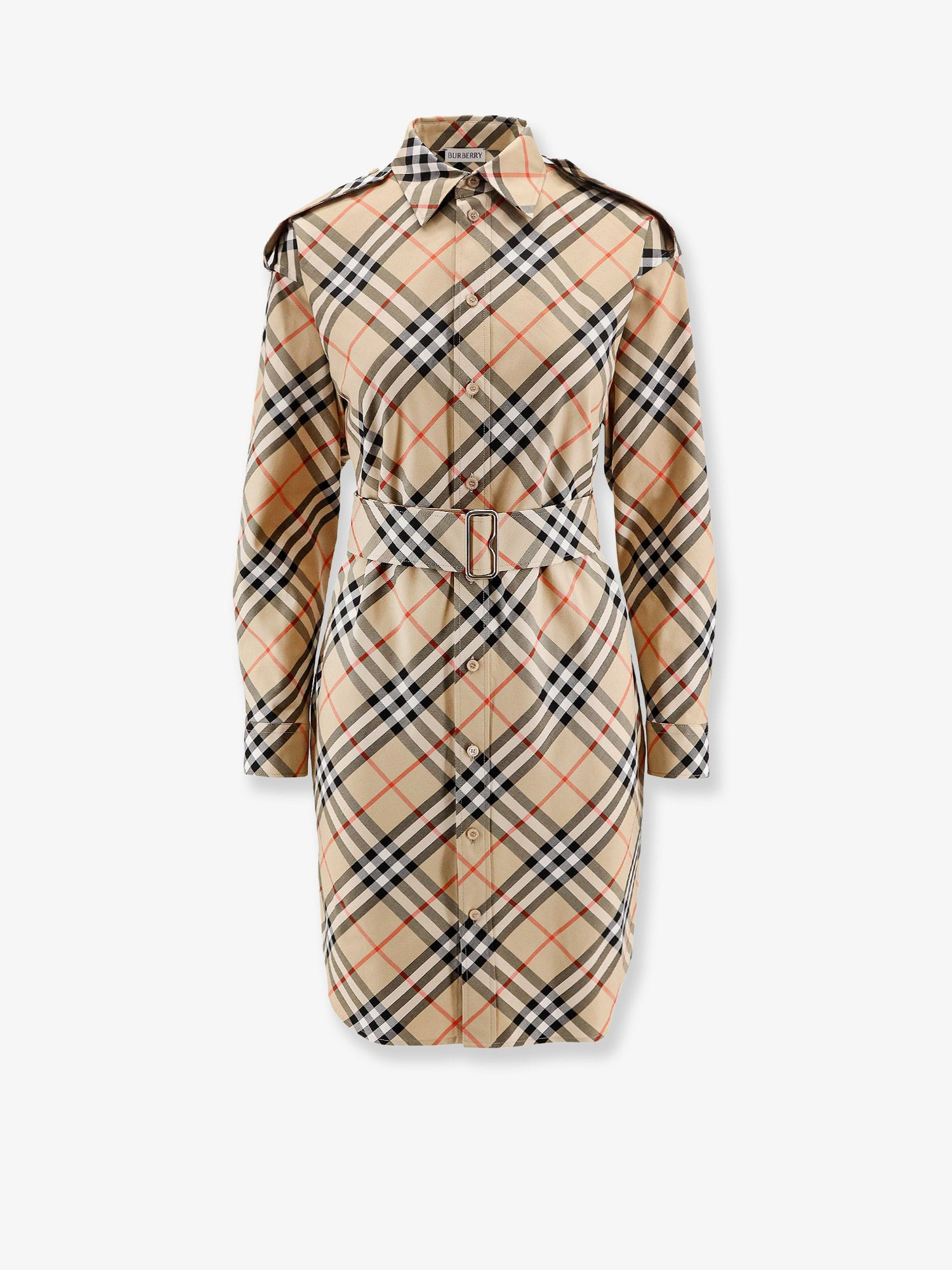 Chemisier Cotton Short Dress With Check Print - 1