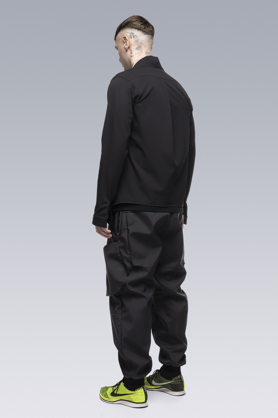 ACRONYM LA11-DS ノーカラージャケット ACRONYM LA11-DS schoeller® Dryskin™ Shirt Jacket Black