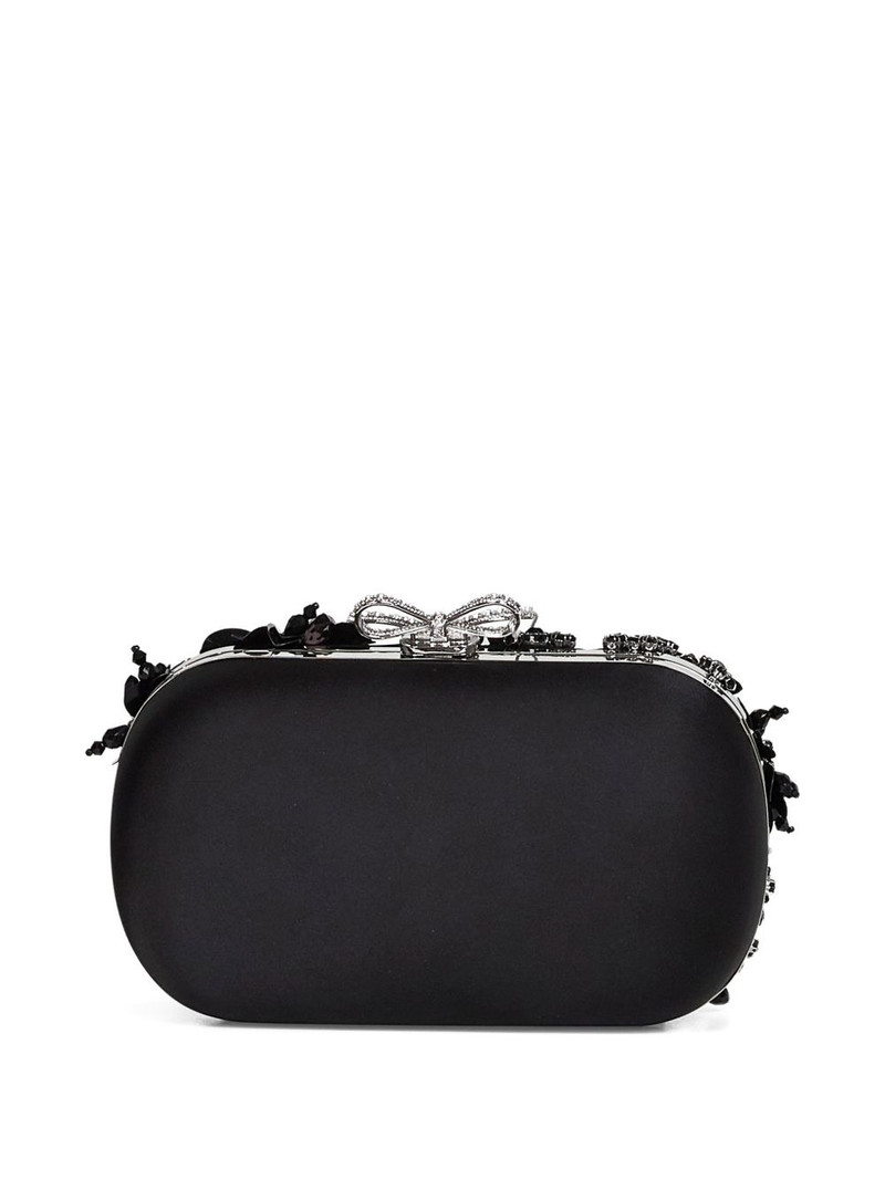 self-portrait crystal-embellished floral clutch bag outlook