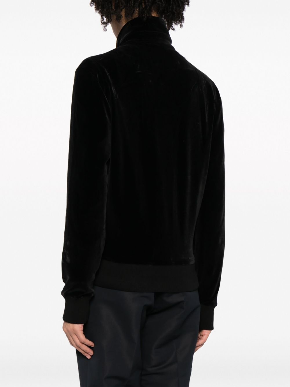 zip-up velvet jacket - 4