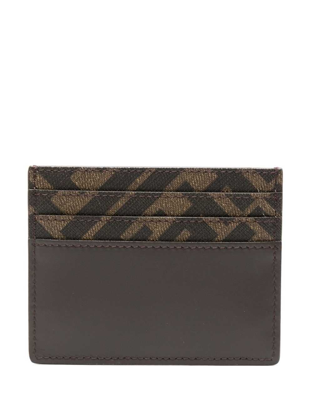 Fendi Men Leather And Ff Canvas Squared Card Holder - 2