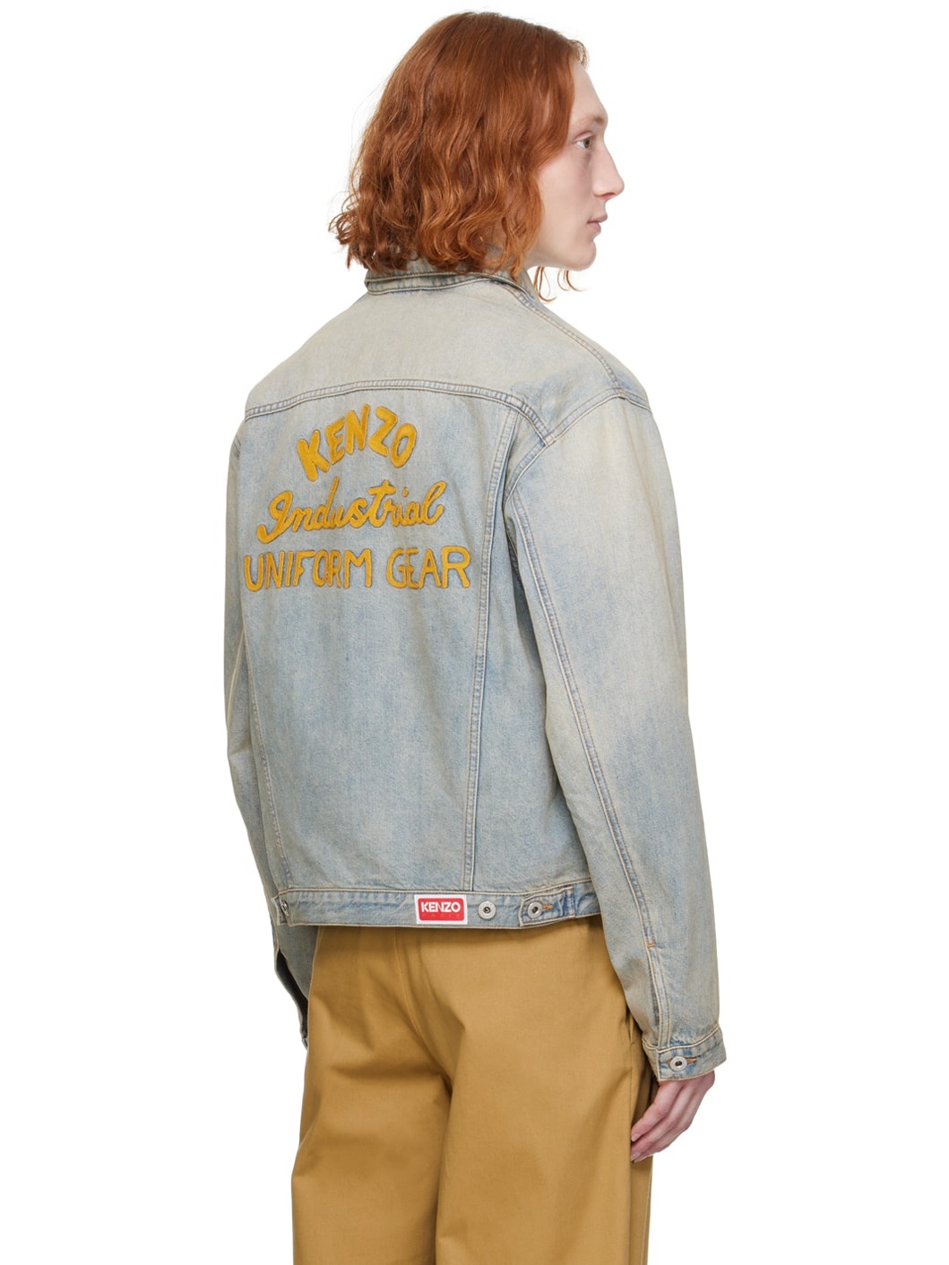 Blue Kenzo Paris Drawn Varsity Denim Jacket - 3