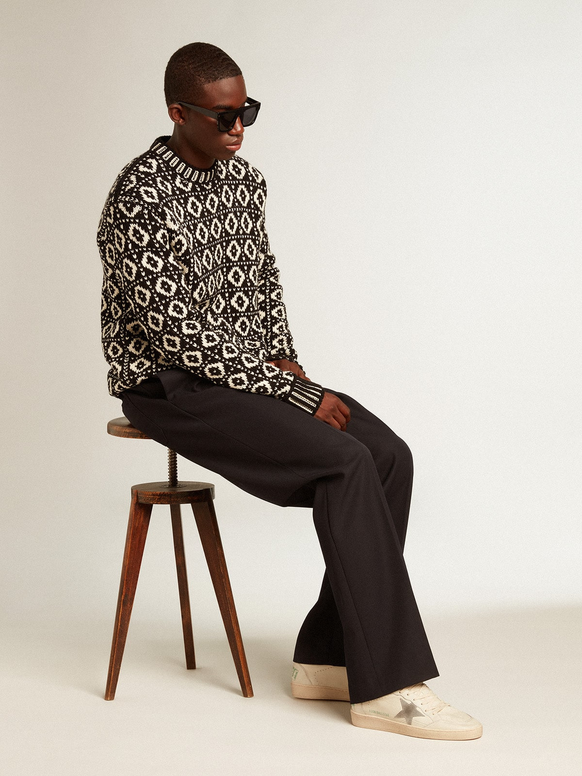 Ball Star in nappa leather with gray suede star and heel tab - 3