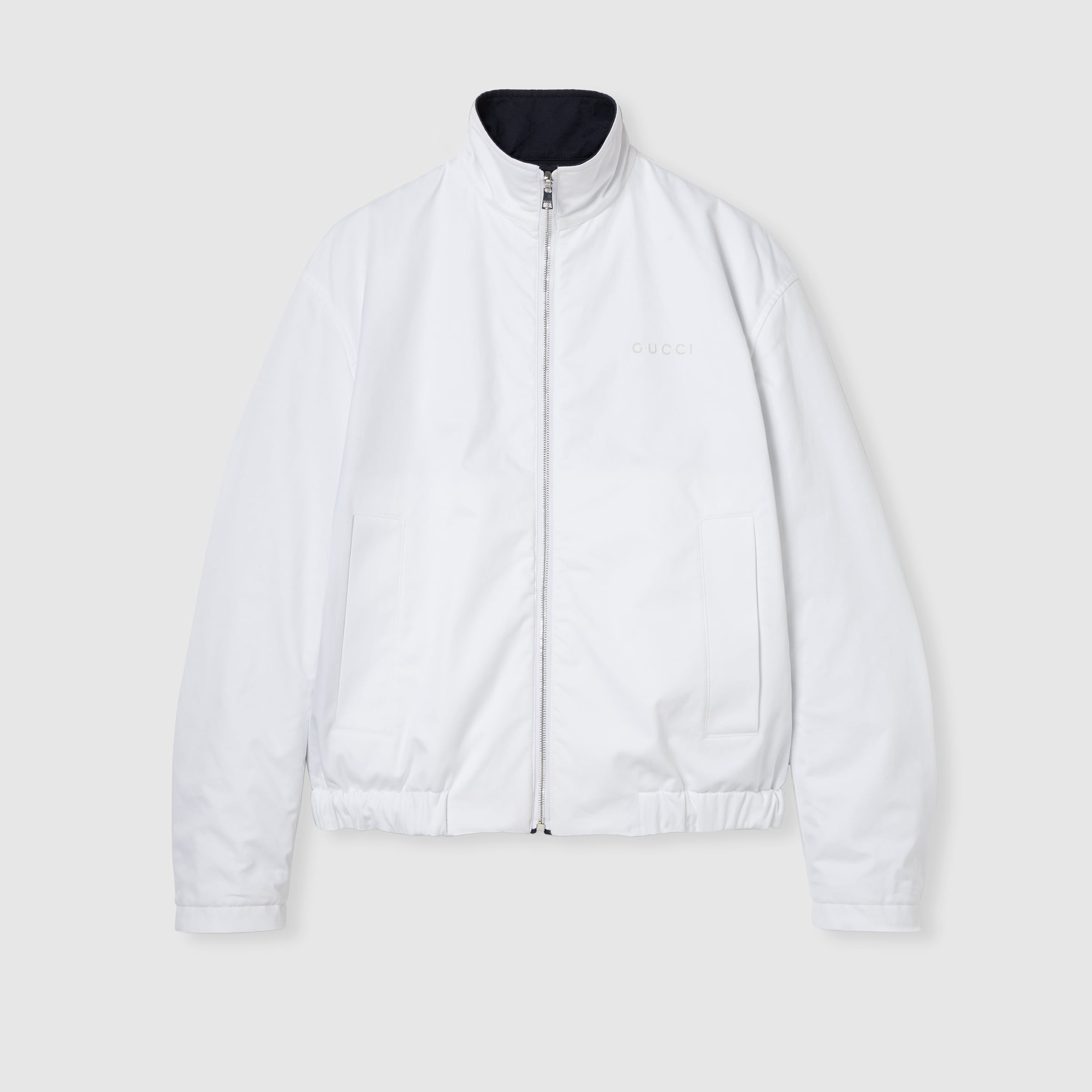 Reversible cotton gabardine zip jacket - 8