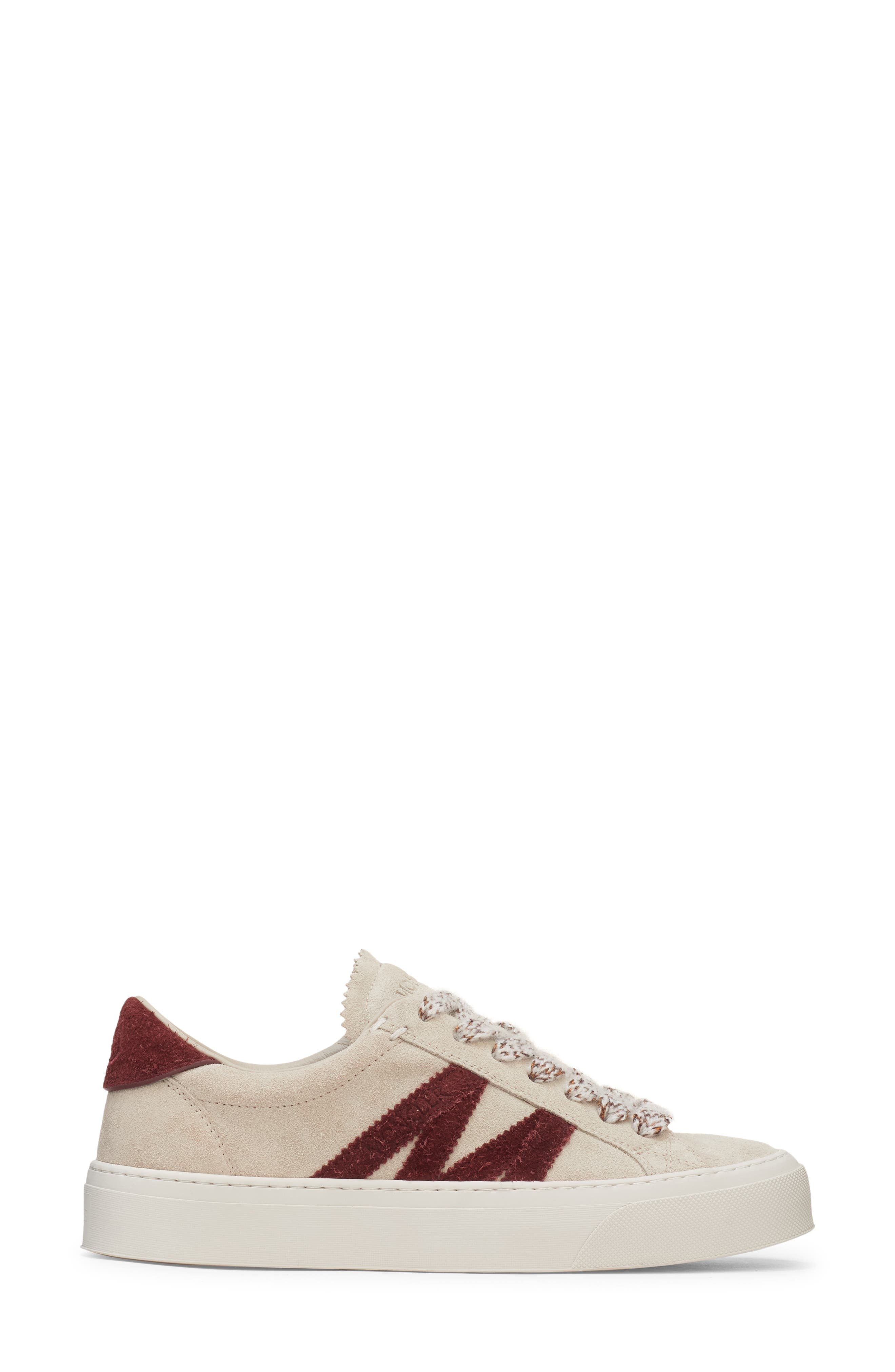 Moncler Monaco2 Suede Low Top Sneaker in Oatmeal at Nordstrom - 3
