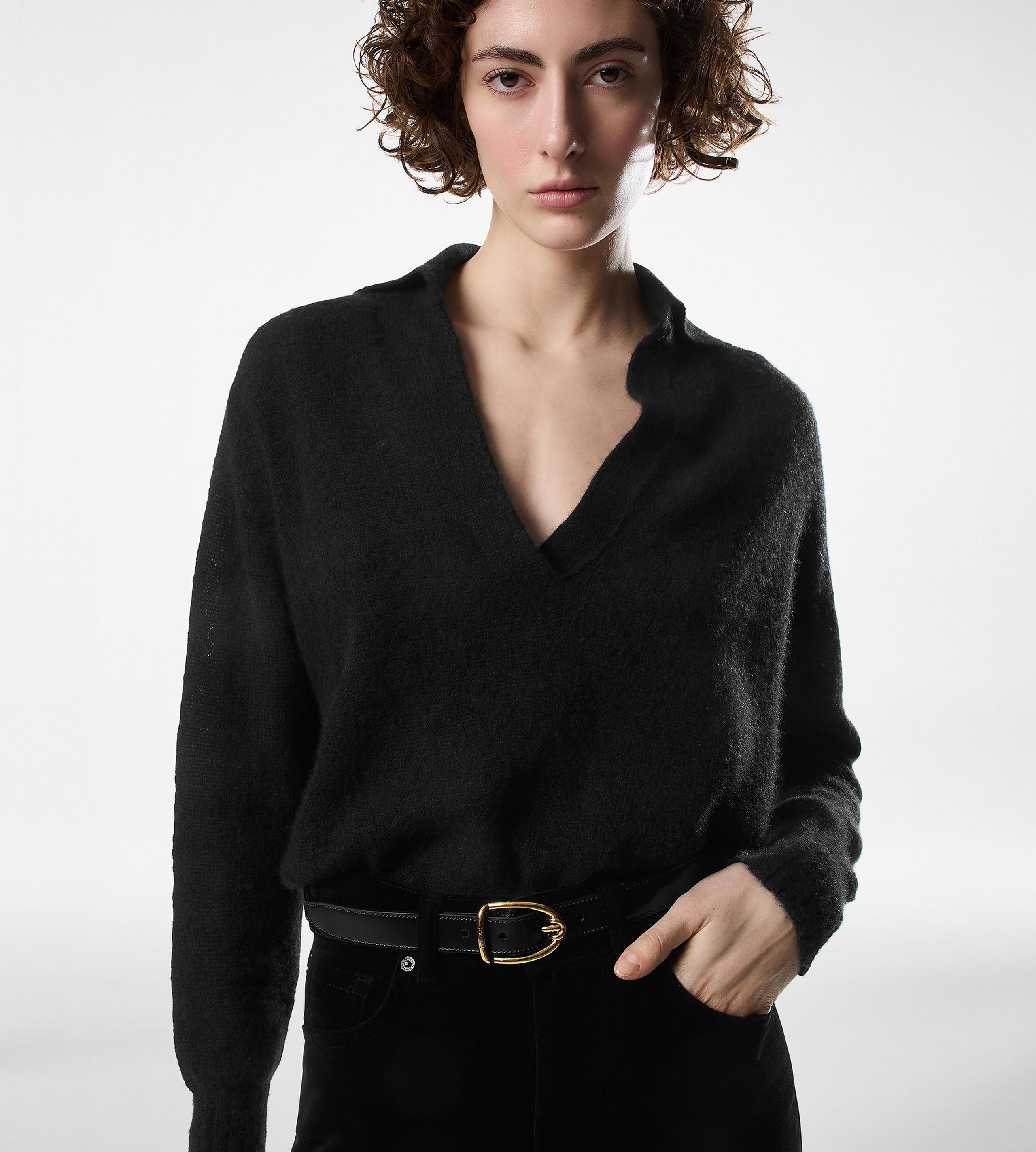 SMOOTH LEATHER ANGLED BUCKLE BELT - 3