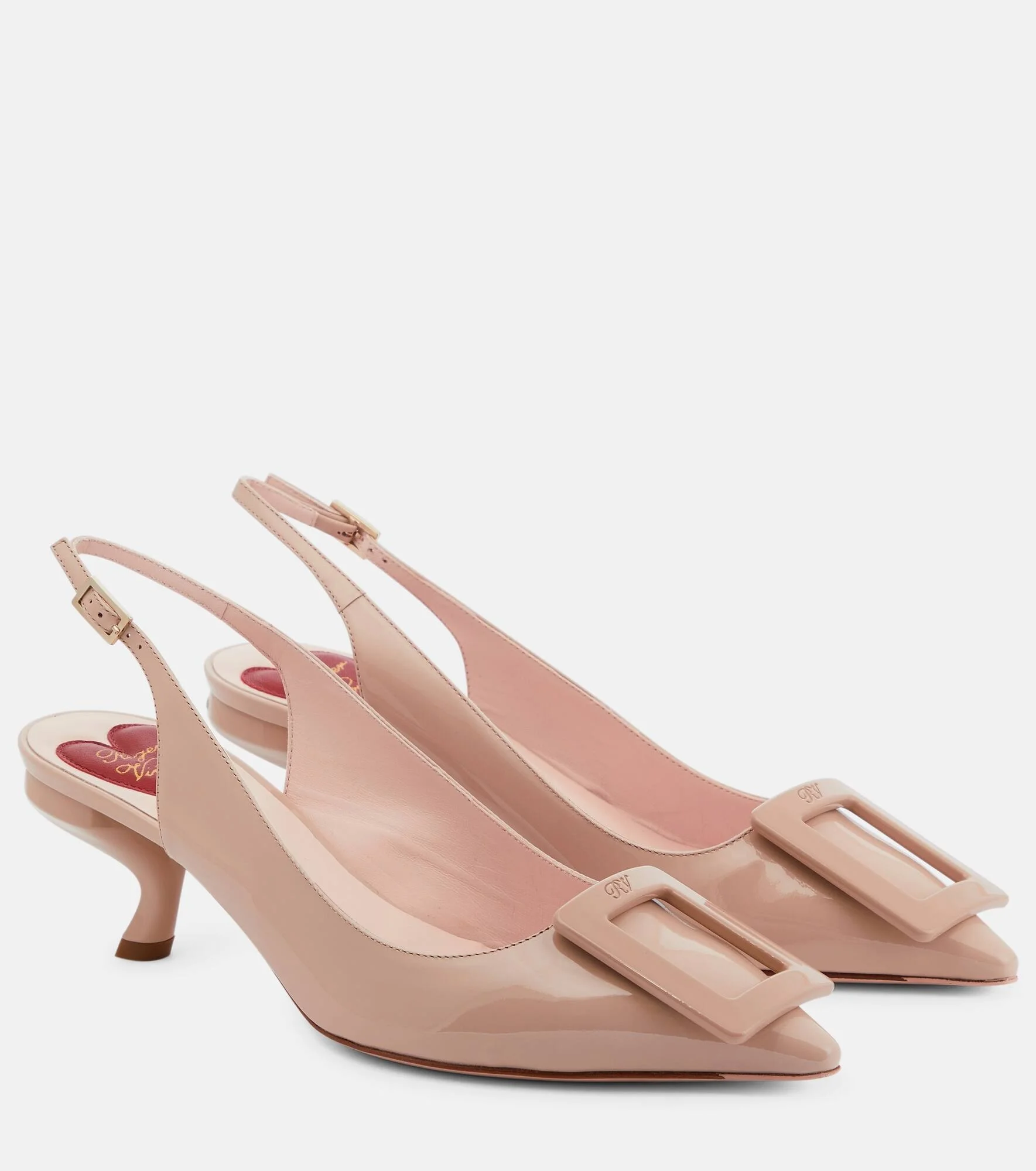 Virgule leather slingback pumps - 1