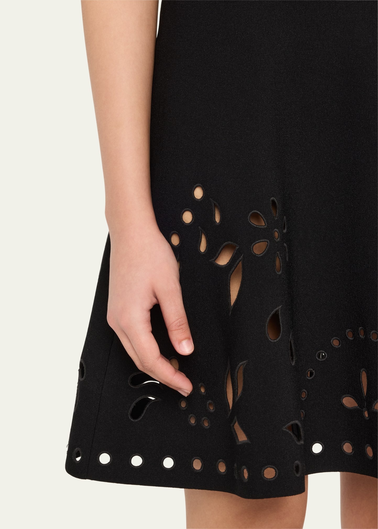 Fania Short-Sleeve Eyelet Mini Dress - 5